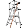 Image de Tubesca Plate-forme escabeau Raptor stable avec garde corps - 3 marches et tablettes