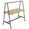 Image de Table de coworking mobile rectangle Alto sans électrification - H. 105 x L. 180 x P. 90 cm - Plateau Chêne Nebraska - Pieds Noir