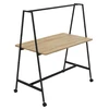 Image de Table de coworking mobile rectangle Alto sans électrification - H. 105 x L. 160 x P. 90 cm - Plateau Chêne Nebraska - Pieds Noir