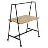 Image de Table de coworking mobile rectangle Alto sans électrification - H. 105 x L. 140 x P. 90 cm - Plateau Chêne Nebraska - Pieds Noir