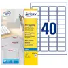 Image de Mini Étiquettes auto-adhésives d'adresses Avery - 45,7 x 25,4 mm - 25 feuilles - 40 Étiquettes par feuilles A4 - blanches - paquet 1000 unités