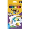 Image de Pochette plastique de 12 crayons de couleur Aquacouleurs Bic - mine aquarellable - coloris assortis