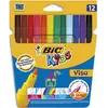 Image de Etui de 12 feutres de coloriage Bic Kids Visa- pointe fine - coloris assortis