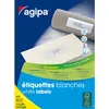 Image de AGIPA 100799 Etiquettes blanches coins droits multi-usage 38 x 21,2 mm - Boite de 32500