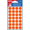 Image de APLI Pastilles adhésives Ø 15 mm - 111845 - Pochette de 168 - Orange