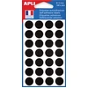 Image de APLI Pastilles adhésives Ø 15 mm - 111847 - Pochette de 168 - Noir