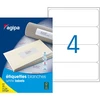 Image de AGIPA 118807 Etiquettes blanches multi-usage 190 x 60 mm - Boîte de 100