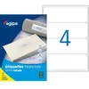 Image de Étiquettes pour dos de classeur auto-adhésives Agipa - multi-usage - 190 x 60 mm - blanches - pochette de 100 unités