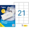 Image de AGIPA 118984 Etiquettes blanches multi-usage 63,5 x 38,1 mm - Boîte de 2100