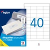 Image de AGIPA 118991 Etiquettes blanches multi-usage 48,5 x 25,4 mm - Boîte de 4000