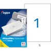 Image de AGIPA 119004 Etiquettes blanches multi-usage A4 210 x 297 mm - Boîte de 100