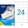 Image de Étiquettes adhésives blanches multi-usages Agipa - 70 x 36 mm - 2400 Étiquettes par boîte - 24 Étiquettes par feuille - boîte 2400 unités
