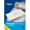 Image de Etiquettes blanches coins arrondis multi-usage AGIPA 119602 50 x 20 mm - Pochette de 1400