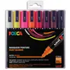 Image de Pochette de 8 marqueurs peinture Uni Posca - Pointe moyenne de 1,8 à 2,5mm (PC5M) - couleurs assorties