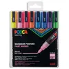 Image de Coffret Uniball de 8 marqueurs peinture Posca pailletés, pointe fine, couleurs assorties