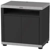 Image de Meuble cuisson avec tablette en inox et acier noir - 80 x 55 x 79 cm
