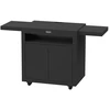 Image de Desserte meuble 80 noire - Plateau 80 x 55 cm - Tablettes coulissantes - Origine France Garantie