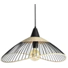 Image de Suspension 1x e27 rotin noir/naturel Kasteli, D.45 cm