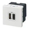 Image de Prise double avec USB C et A, LEGRAND Mosaic, blanc