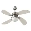 Image de Farelek - bermudes ø 107 cm - ventilateur de plafond réversible, 4 pales chene clair + éclairage 1 globe 60w e27 - 112423 FAR112423 en occasion ou reconditionné
