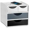 Image de Bloc de rangement CEP 3 tiroirs, 4 compartiments - Dim (lxhxp): 18,6x17,5x18,5cm - Coloris Blanc/Mineral Ass