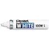 Image de Marqueur peinture Pentel White 100 WL - large corps métal - pointe en fibre biseautée - coloris blanc