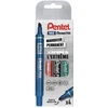 Image de Pentel N60 - Marqueur permanent biseauté trait de 3,9 - 5,7 mm - Pochette de 4 coloris assortis