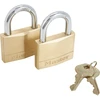 Image de Lot de 2 cadenas à clé en laiton, MASTER LOCK, 6.8 x 5 x 1.4 cm, doré