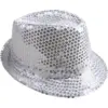 Image de Chapeau Borsalino à Sequins Argent Adulte   Accessoires Soirée Disco