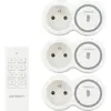 Image de Prise électrique Zenitech murale Bolea avec télécommande - 2300 W - Blanc - Pack de 3