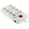 Image de Multiprise parafoudre Zenitech 8 prises secteur 16A + Prise TV / TNT / Tel / ADSL - Avec interrupteur lumineux - Blanche