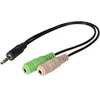 Image de Adaptateur micro + casque stéréo vers jack 3,5mm 4 points CTIA