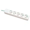 Image de Multiprise 5 prises blanches ss inter 0,80 m