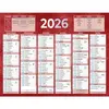 Image de Bouchut Calendrier mural annuel -6 mois / face - Rouge - 13,5 x 17,5 cm - 2025