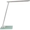 Image de Unilux Lampe de bureau Popy - Led intégrée - 5W - Bras et tête articulés - Port USB - Socle en verre - Gris Métal