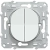 Image de Double interrupteur va-et-vient à assembler Ovalis, SCHNEIDER ELECTRIC, blanc
