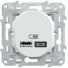 Image de Prise chargeur double usb A+C 12W à assembler Ovalis, SCHNEIDER ELECTRIC, blanc
