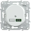 Image de Prise chargeur usb A+C 7,5W 45W à assembler Ovalis, SCHNEIDER ELECTRIC, blanc