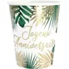 Image de Gobelet Anniversaire Tropical - Lot de 6