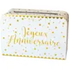 Image de Urne en papier Joyeux Anniversaire Or/Blanc
