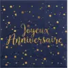 Image de Serviette Joyeux Anniversaire Bleu (lot de 20)