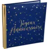 Image de Livre d'Or Joyeux Anniversaire Métallisé Or/Bleu