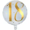 Image de Ballon Blanc/Or 18ans ø45cm