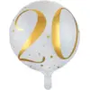 Image de Ballon Blanc/Or 20ans ø45cm
