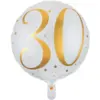 Image de Ballon Blanc/Or 30ans ø45cm