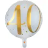 Image de Ballon Blanc/Or 40ans ø45cm