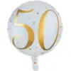Image de Ballon Blanc/Or 50ans ø45cm