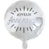 Image de Ballon Joyeux Anniversaire Métallisé Argent ø45cm