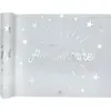 Image de Chemin de table Joyeux Anniversaire Argent - 5 mètres