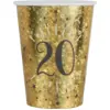 Image de Gobelet en papier 20 ans Or (lot de 10)